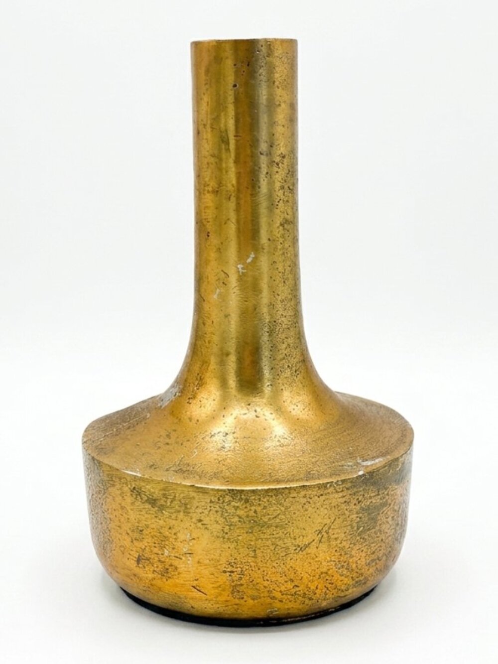 Vintage Inspired Aged Brass Vase - Minimalist Modern Brutalist